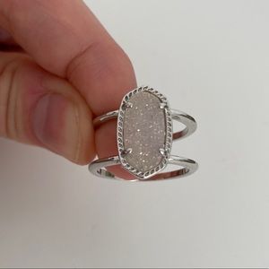Kendra Scott Elyse Silver Ring in Iridescent Drusy